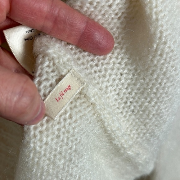 Sezane Joy Jumper Sweater Mohair Merino Wool Brown Ecru Size Small French Knit S - Picture 12 of 16